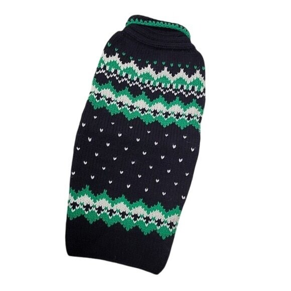 NWOT Handmade Alpine Fair Isle Wool Dog Sweater M - Picture 1 of 9